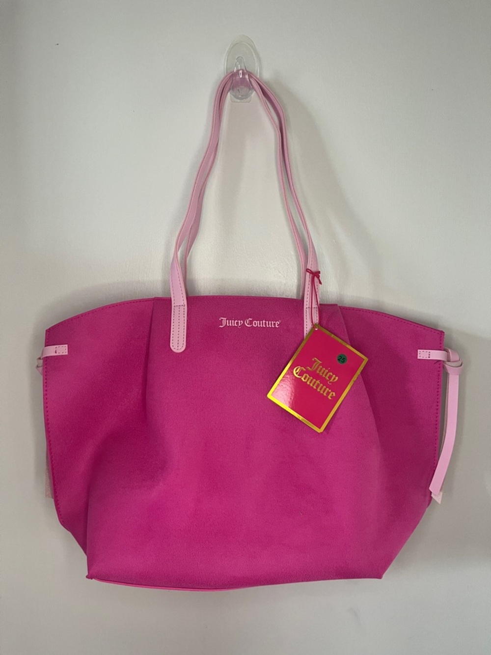 NWT Juicy Couture Hot Pink Tote with Light Pink Straps